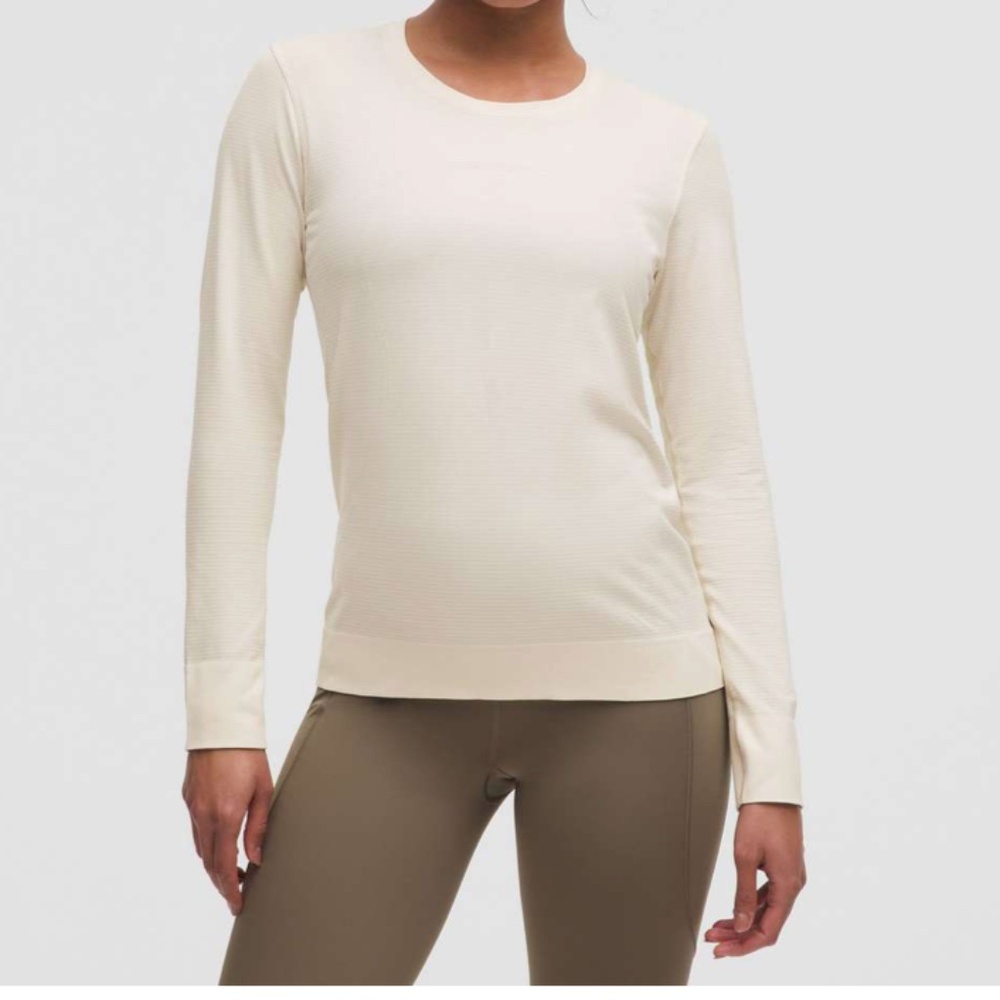 NWT Lululemon Swiftly Relaxed Long-Sleeve Shirt *Hip Length Light Ivory Size 8